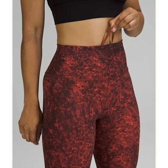 Lululemon Wunder Train High-Rise Tight 28" Red  / size 2 - Picture 3 of 6